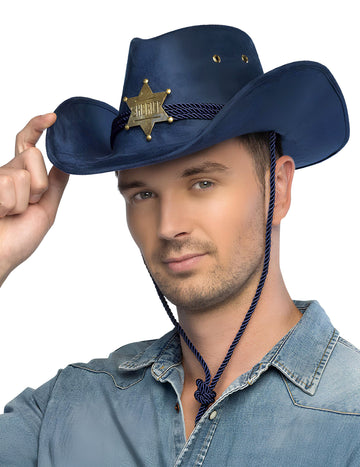 Dospelý modrý šerifový klobúk
