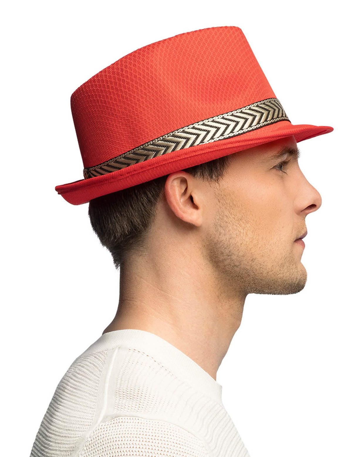 Klobúk borsalino disco červená pre dospelý