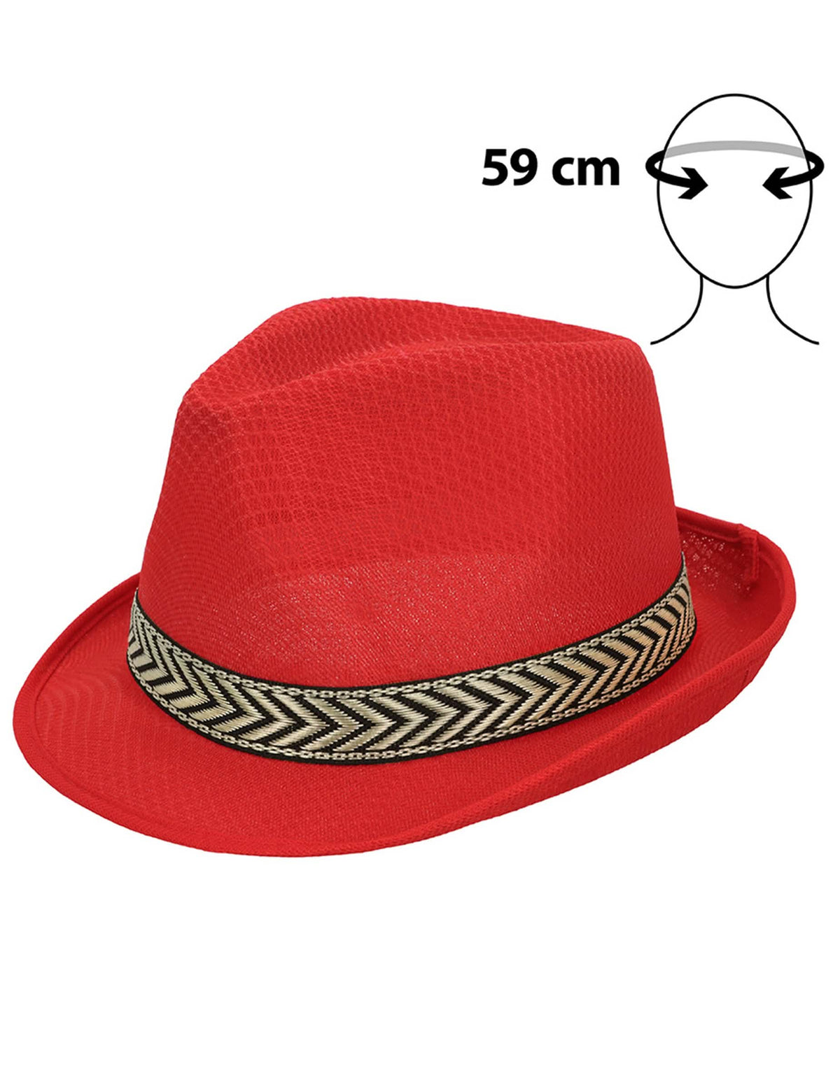 Klobúk borsalino disco červená pre dospelý