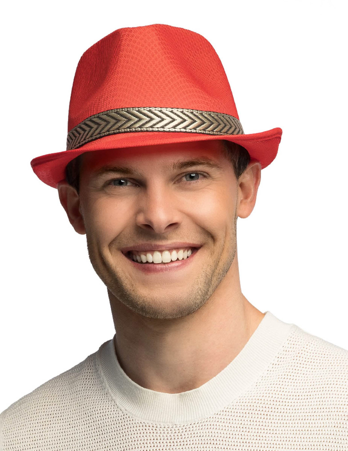 Klobúk borsalino disco červená pre dospelý