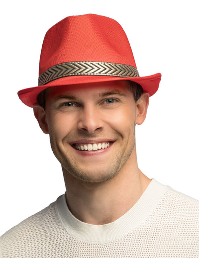 Klobúk borsalino disco červená pre dospelý