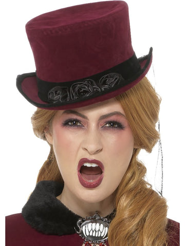 Halloween žien viktoriánsky upírový klobúk