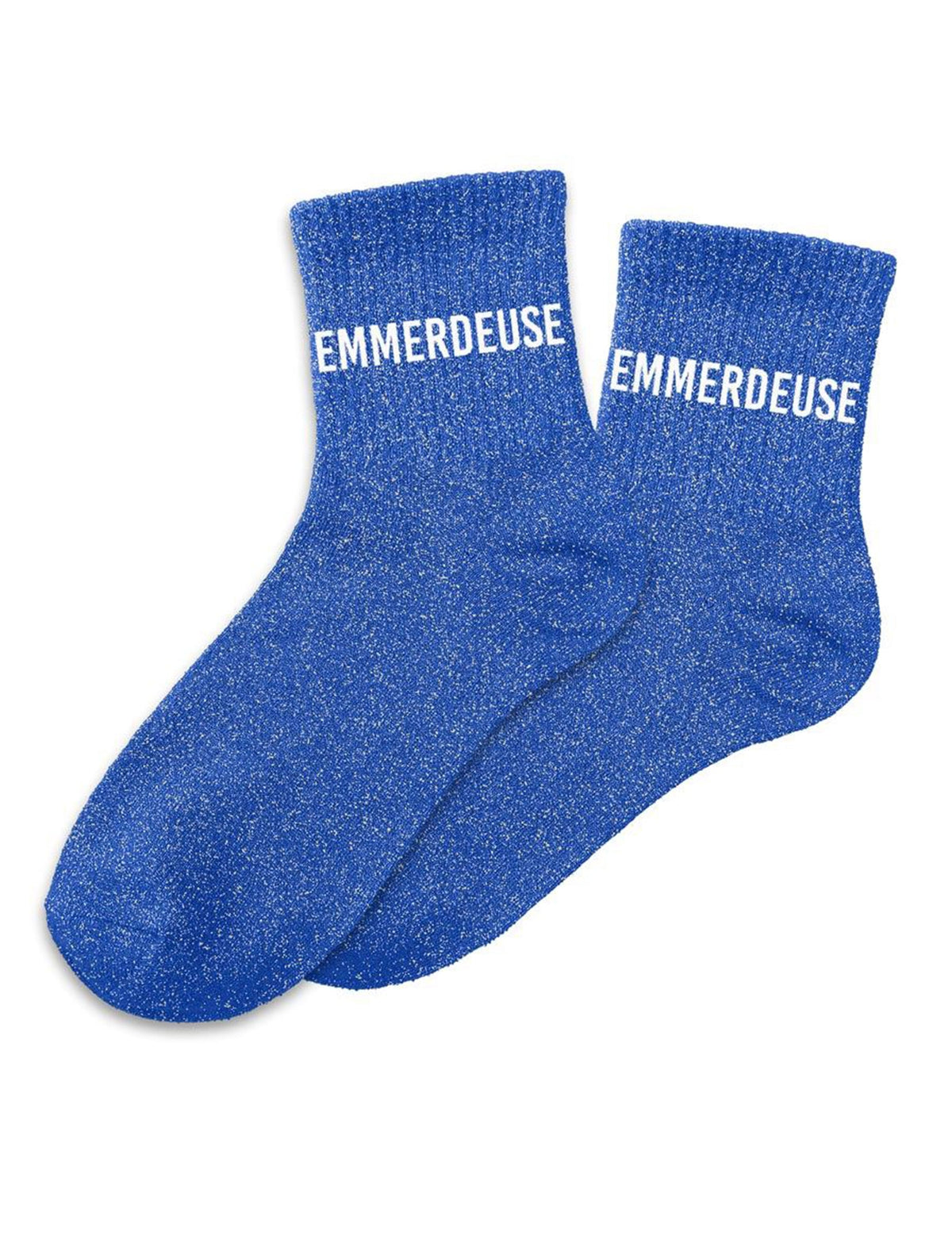 Chaussettes à paillettes Emmerdeuse pour femme bleues à paillettes