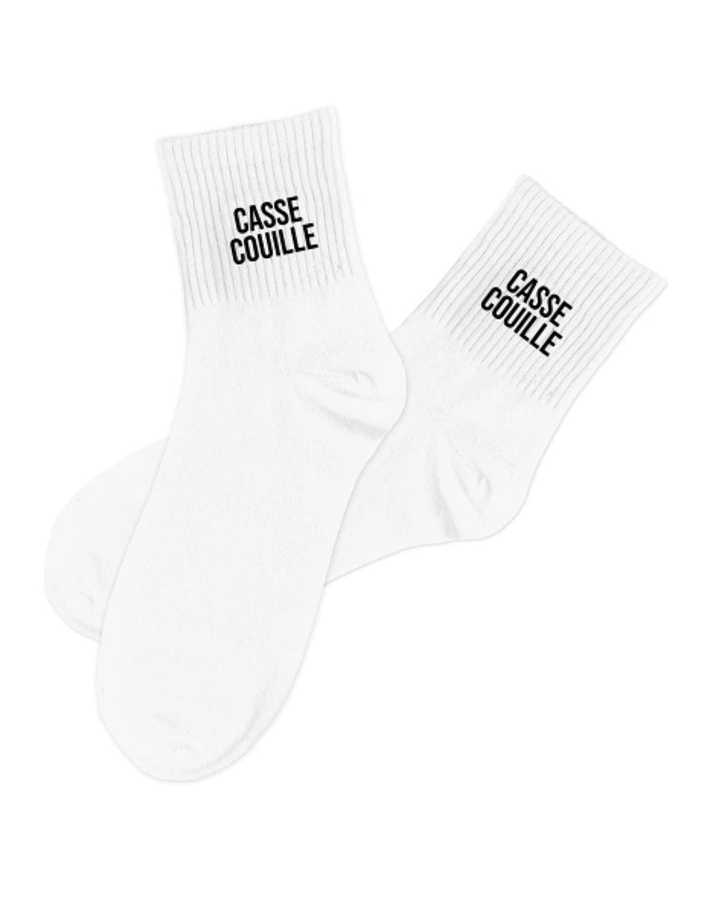 Chaussettes Casse couille pour homme blanches avec inscription noire