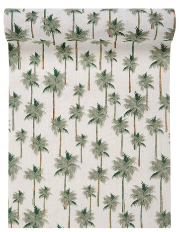 Bavlnený obrus na stôl v tropickej džungľovej zelenej farbe 28 cm x 3 m