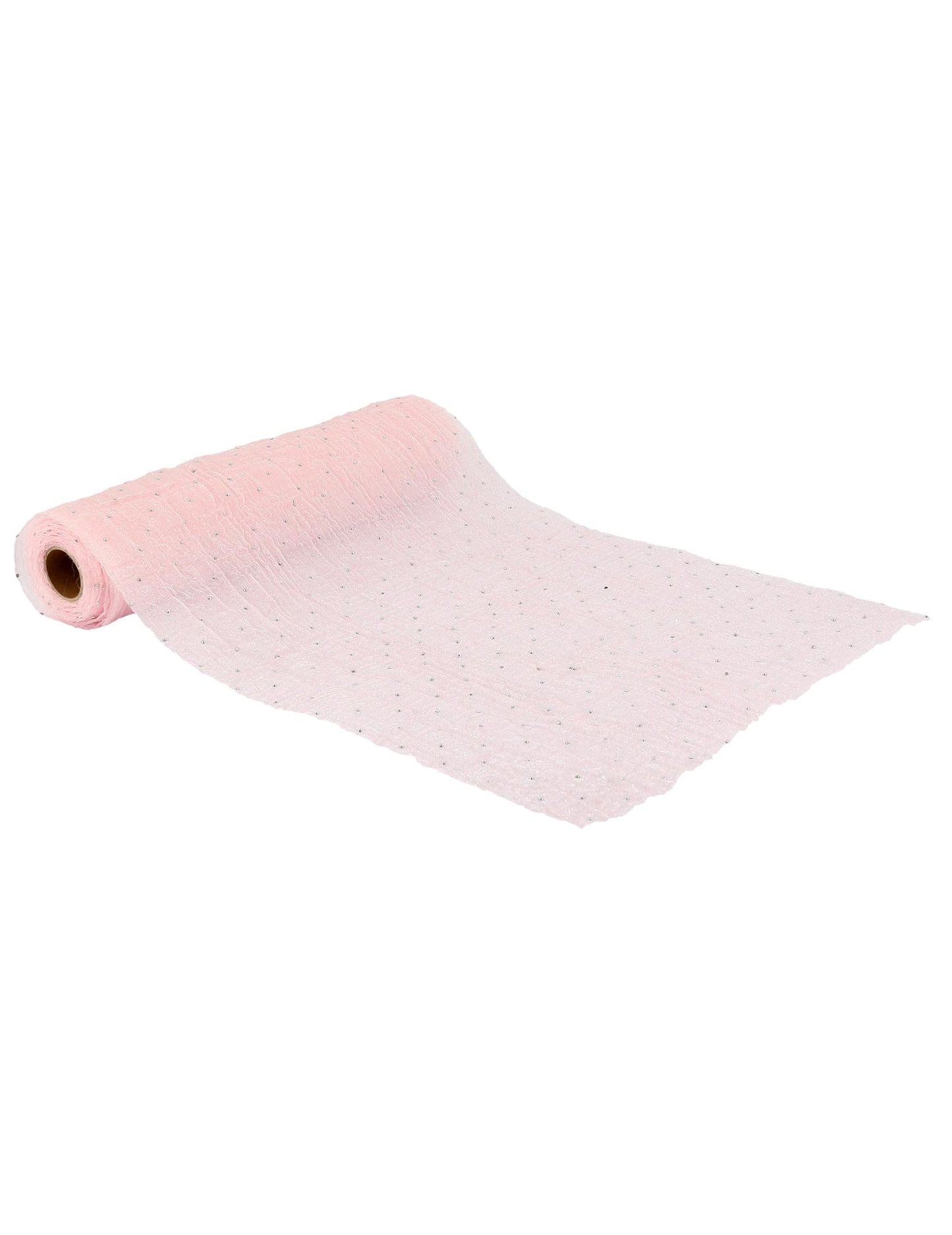 Trblietavý ružový zvlnený behúň so striebornými kamienkami 28 cm x 3 m reliéfny efekt