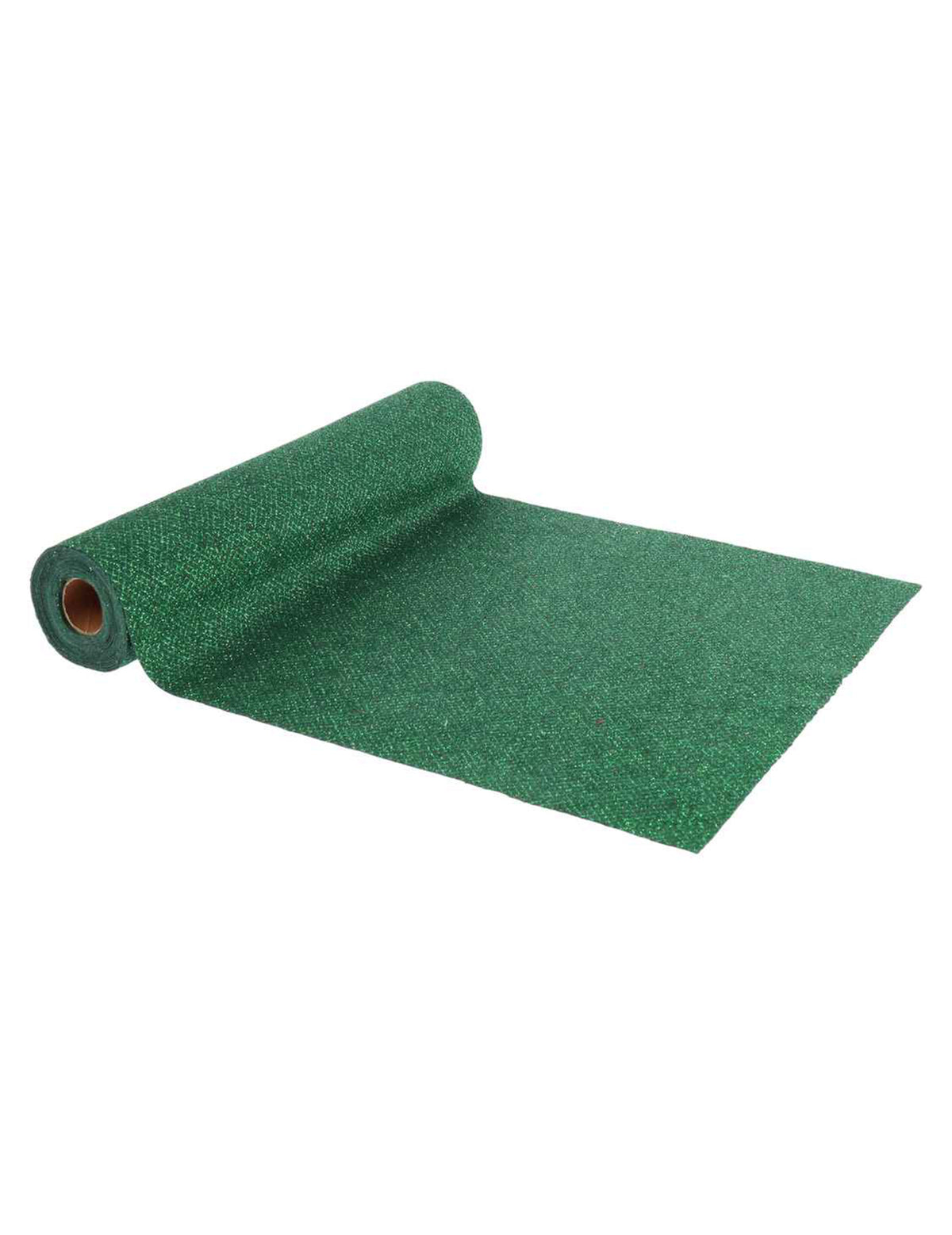 Chemin de table losanges velours vert pailleté 28 cm x 3 m