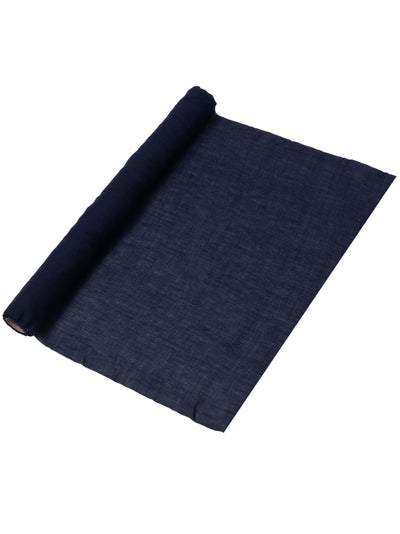 Námornícky modrý mušelínový prestierací stôl 48 cm x 5 m na svadbu