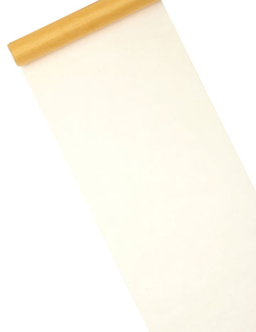 Trblietavý zlatý organzový stolový behúň 28 cm x 5 m 