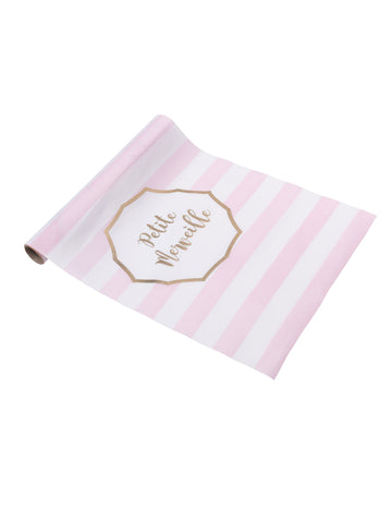 Small marvel pruhovaný látkový prestierací stôl v ružovo-zlatom prevedení 28 cm x 5 m