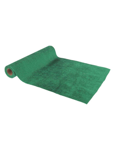 Behúň na stôl s lesklými pruhmi z tmavozeleného zamatu a striebra 28 cm x 3 m