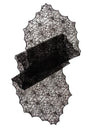Behúň na stôl čierna čipka pavučina 44 cm x 1,82 m