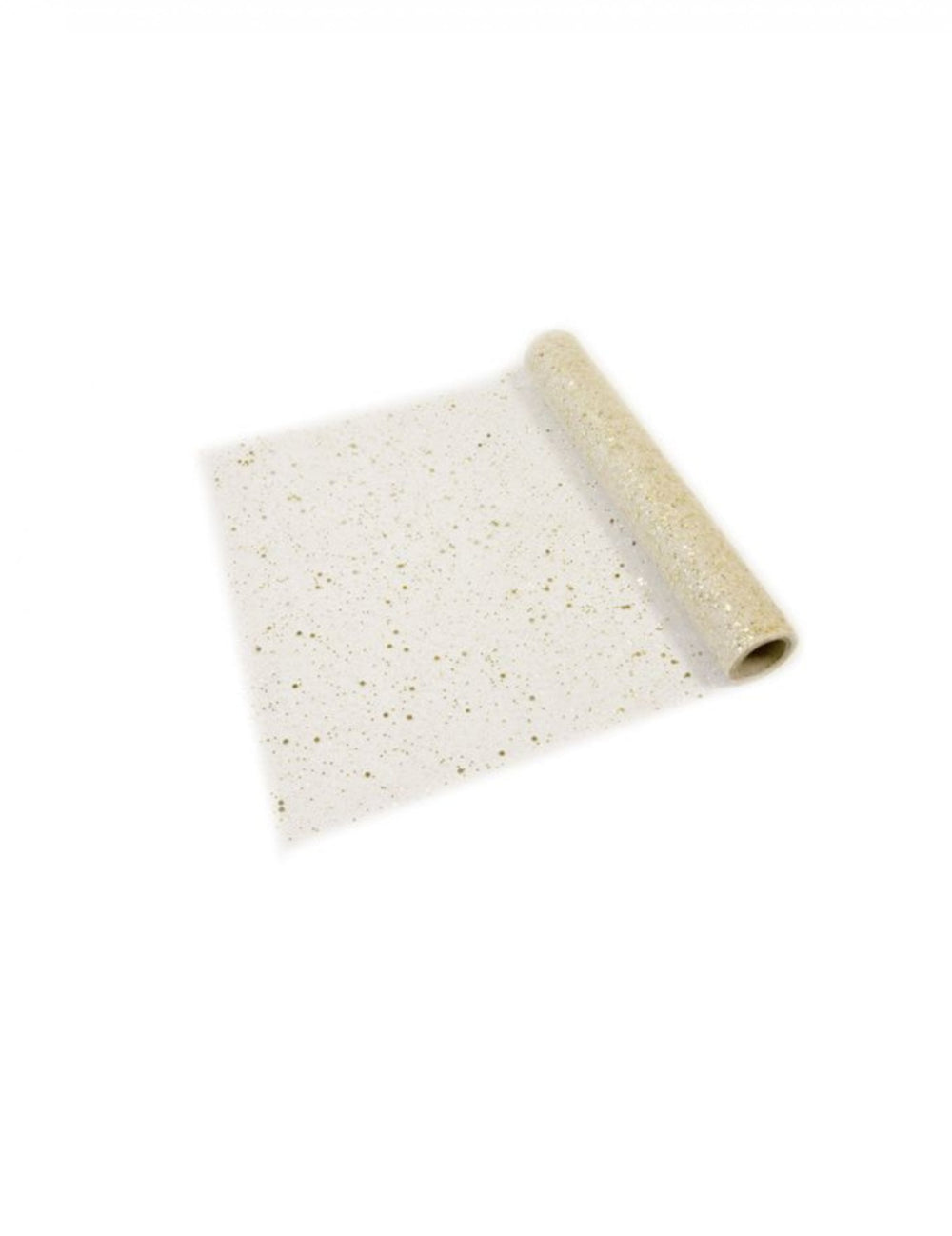 Chemin de table chic pour fête doré à paillettes en tulle