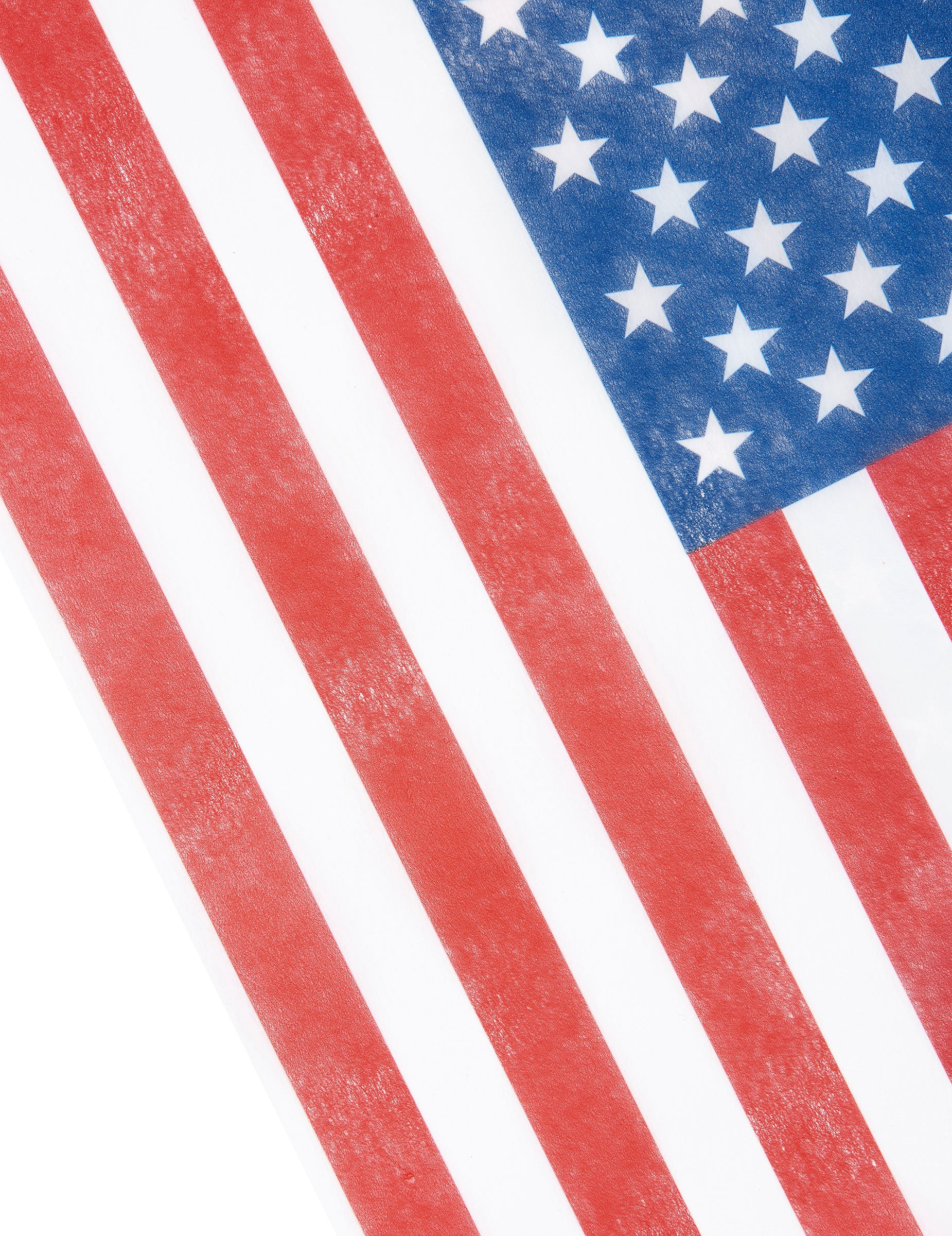 Détail du motif à étoiles et rayures du chemin de table intissé USA