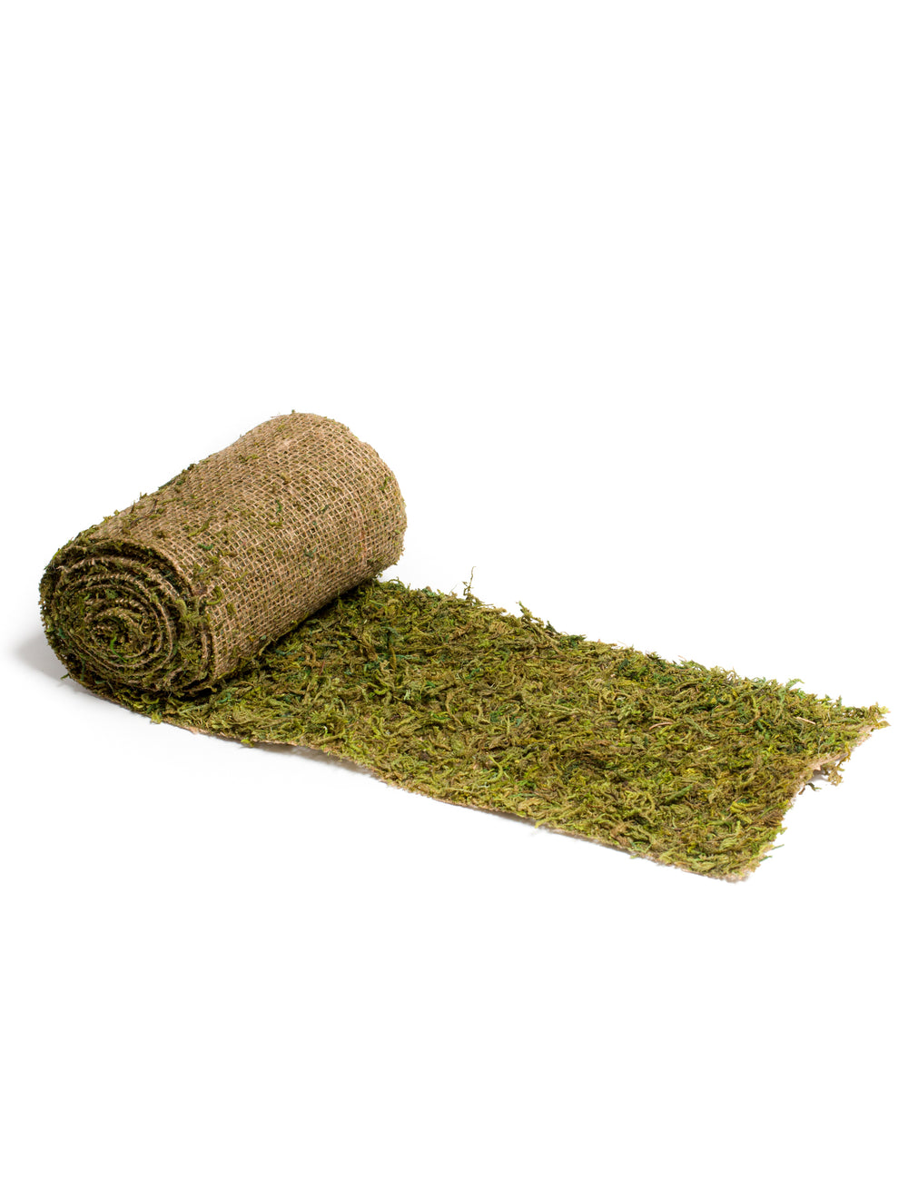 Chemin de table végétal pour décoration de table avec mousse naturelle verte et marron