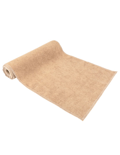 Béžový manšestrový obrus na stôl 28 cm x 3 m na svadbu