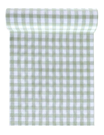 Prestieranie na stôl v mätovo-károvanej farbe 26 cm x 3 m polyester