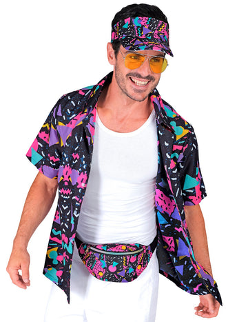 Košeľa so vzorom pre dospelých čiernych 90. rokov