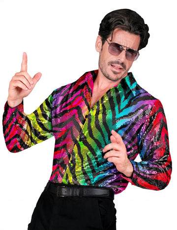 Pánska dúhová tigrová košeľa