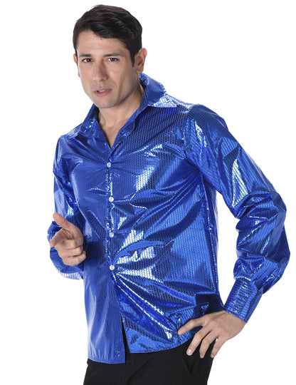 Vue de face de la chemise disco pour homme