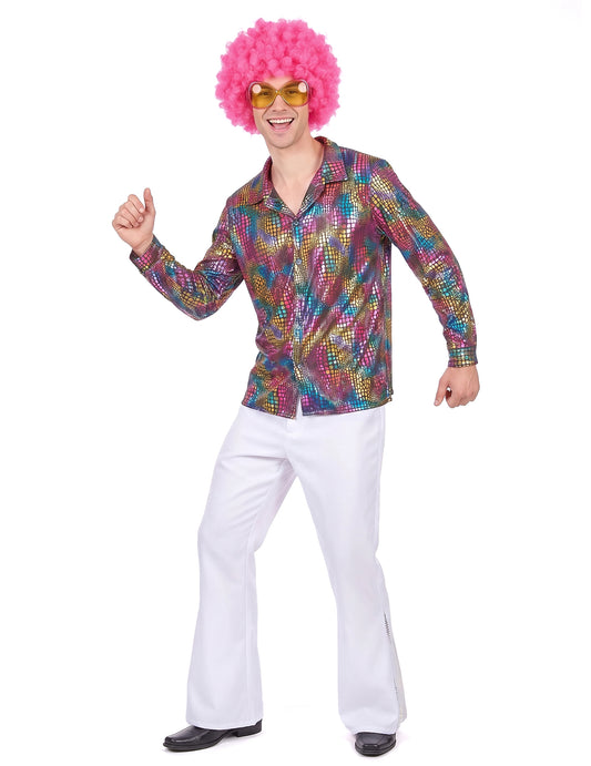 Viacfarebná disco košeľa