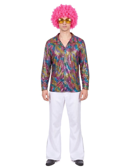 Viacfarebná disco košeľa