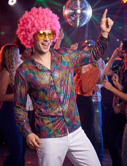 Viacfarebná disco košeľa