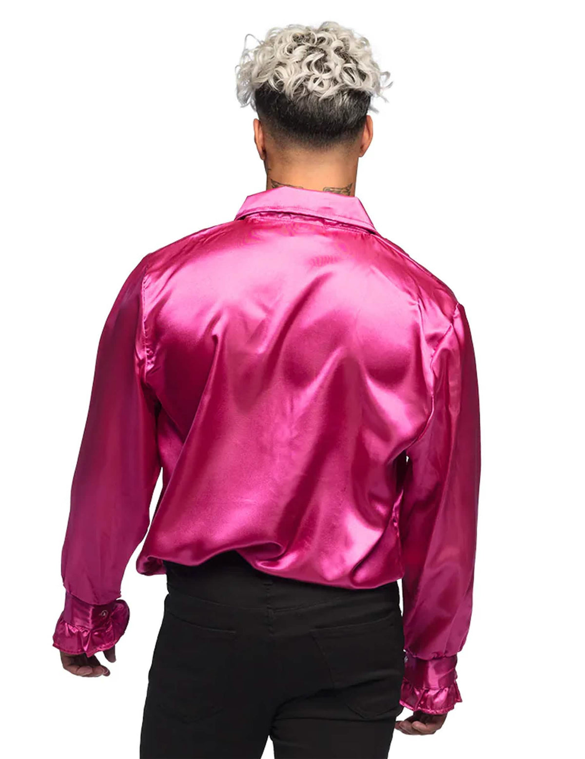 Pohľad zozadu na disco košeľu pre muž