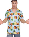 Chemise hawaïenne ananas pour adulte bleu ciel