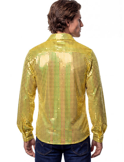 Luxusná žltá disco košeľa