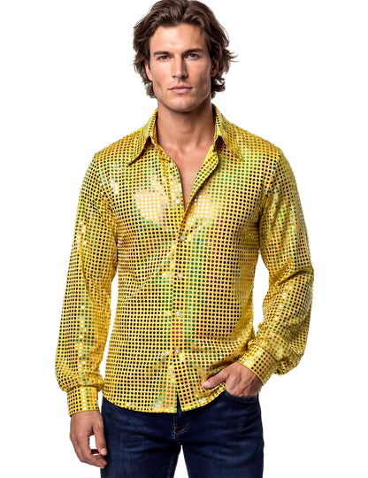 Luxusná žltá disco košeľa