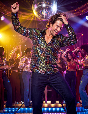 Luxusná viacfarebná disco košeľa