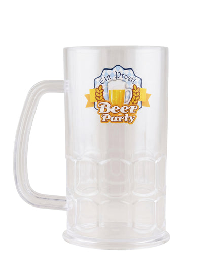 Priehľadný pivo pohár Beer Party pre dospelých