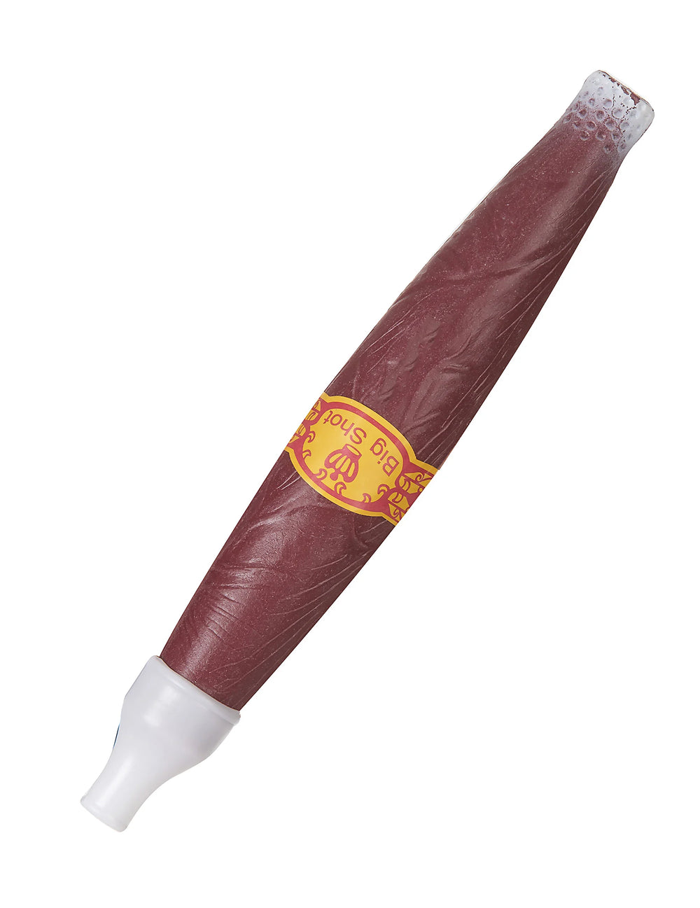 Cigare géant pour adulte marron avec bague dorée et embout blanc