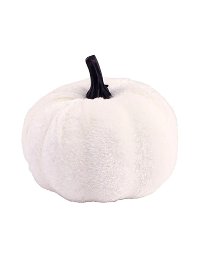 Dekoratívna tekvica Summerween s velúrovým efektom biela 7 x 4 až 7 cm
