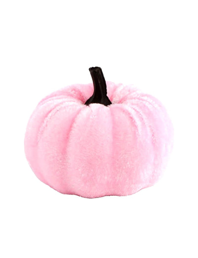 Dekoratívna tekvica Summerween s velúrovým efektom pastelovo ružová 7 x H 4 až 7 cm