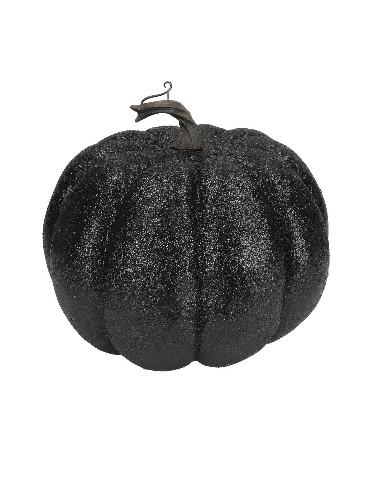 Čierna trblietavá tekvica 10 cm