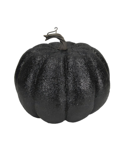 Résine Pumpkin Black Glitter a Gold 12 cm