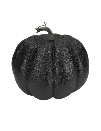 Čierna trblietavá tekvica 10 cm