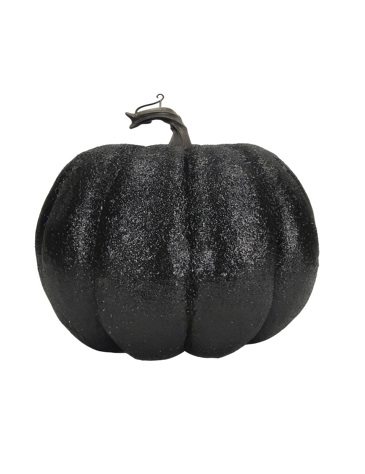 Čierna trblietavá tekvica 10 cm