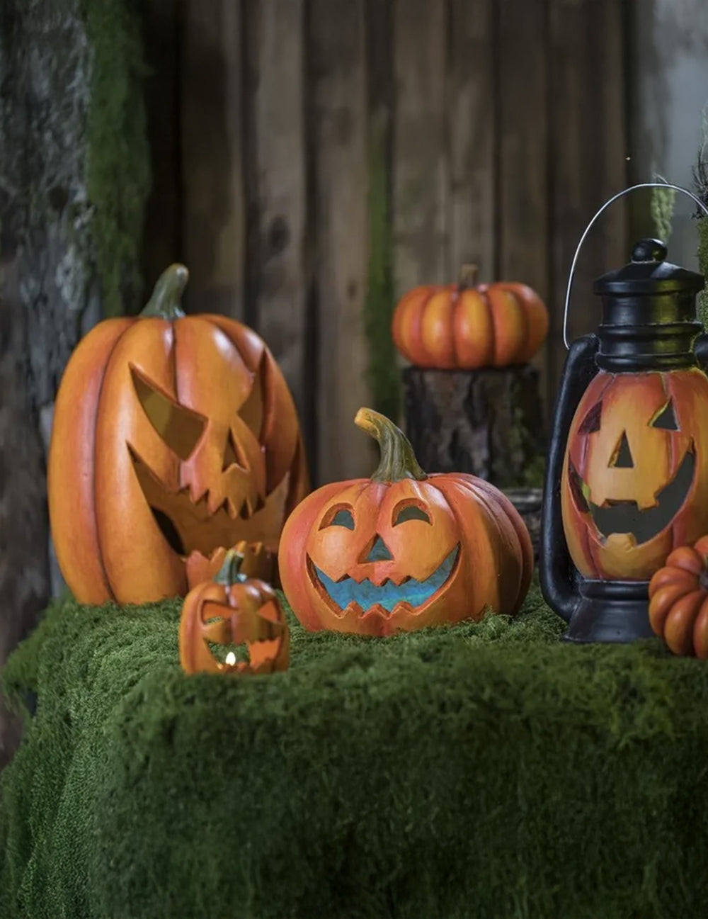 Mise en situation de la Citrouille terrifiante pour décoration d'Halloween