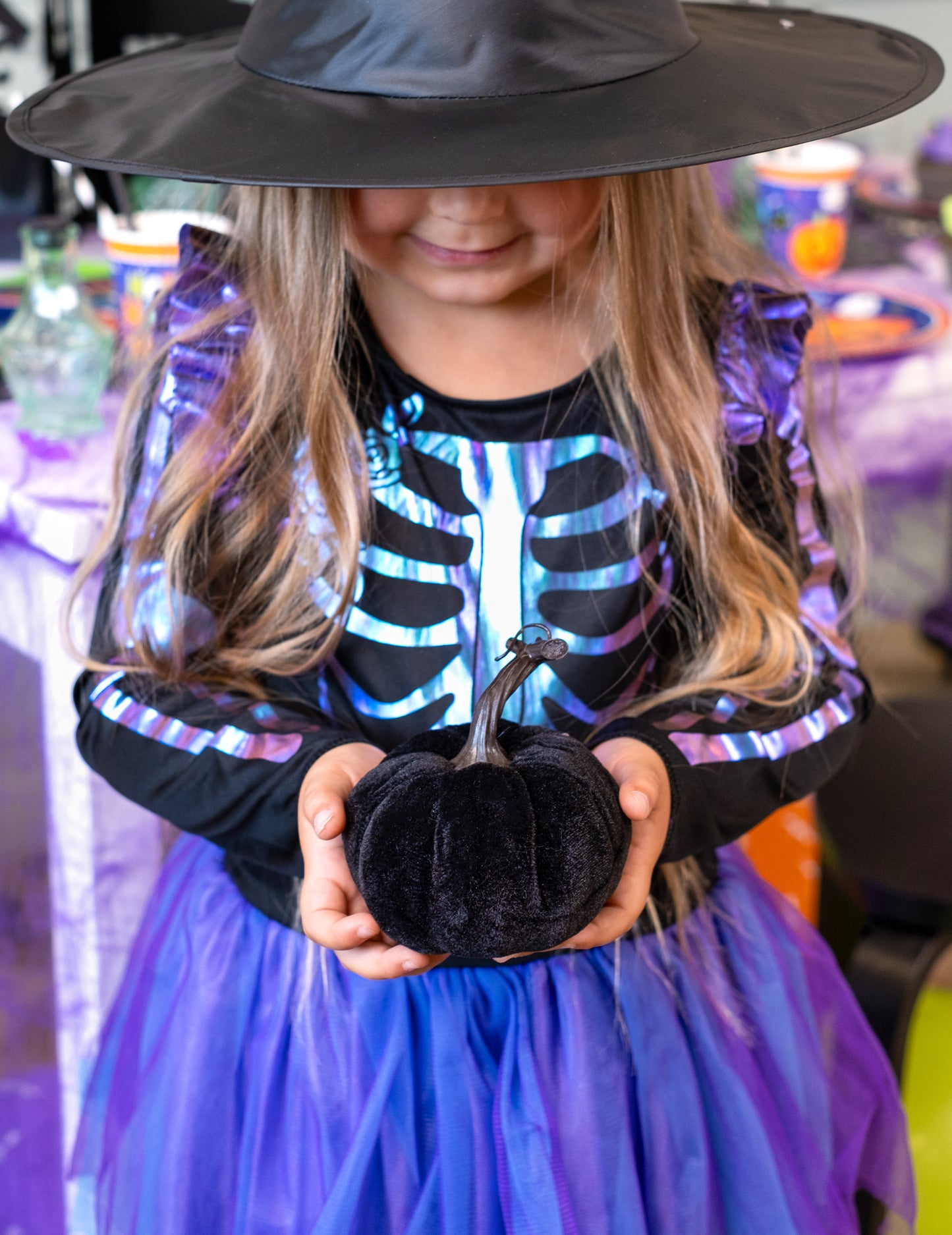 Čierna zamatová tekvica 10 cm