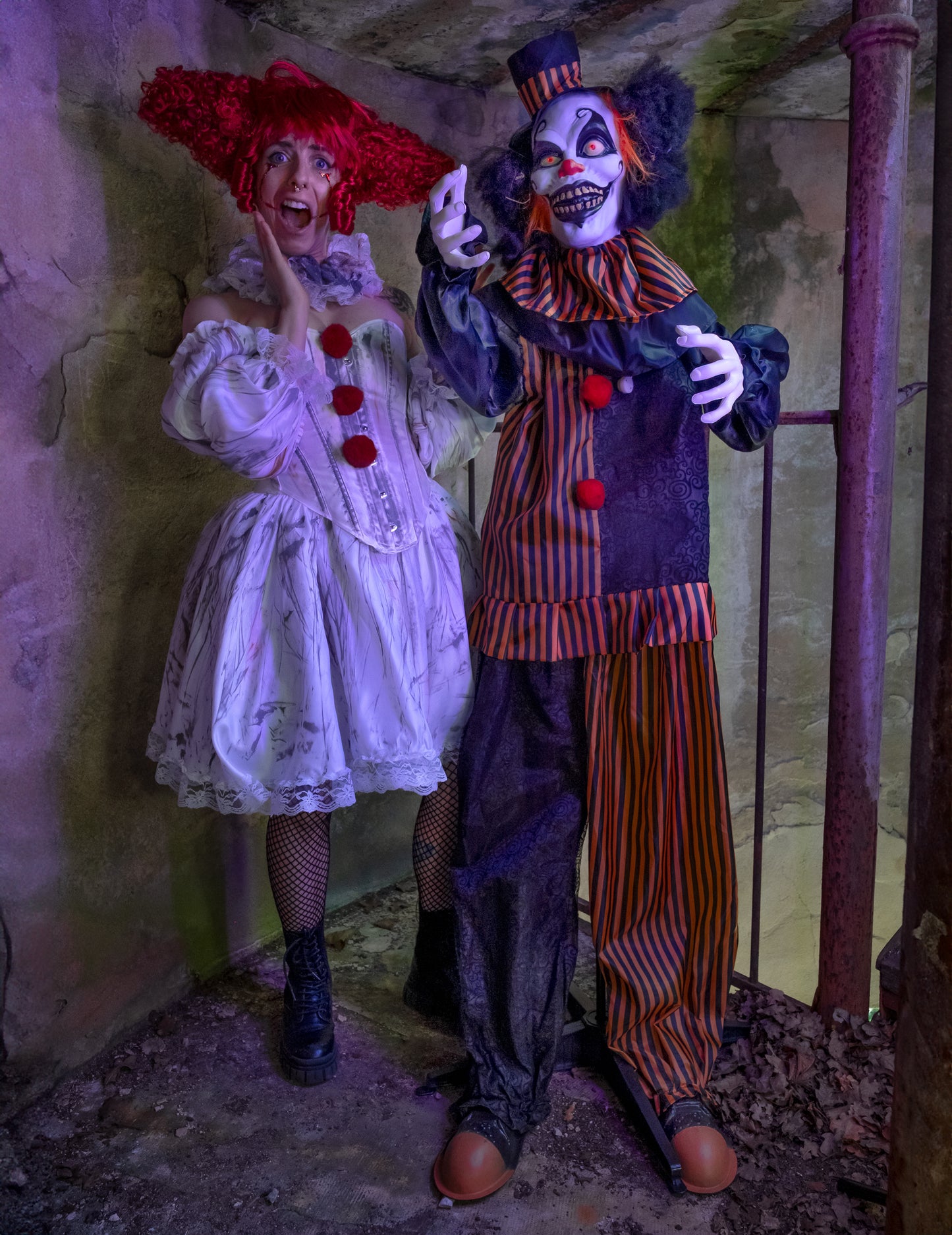 Animovaný démonický klaun - 170 cm