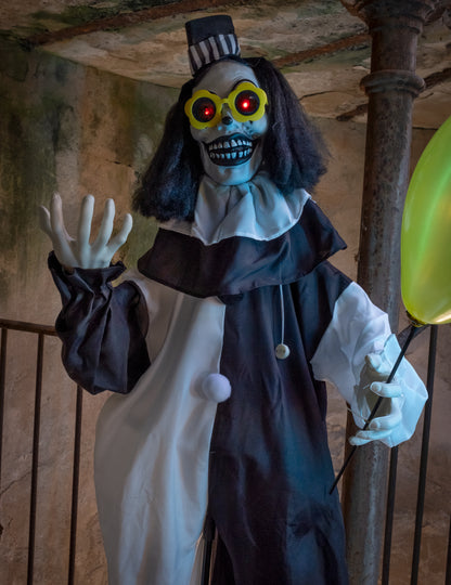 Animovaný strašidelný klaun 173 cm