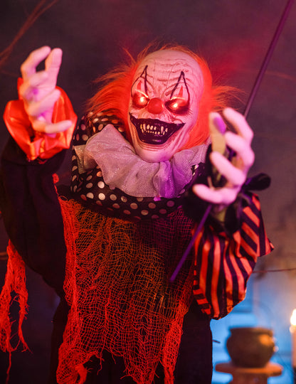 Animovaný zlý klaun pešo - 166 cm