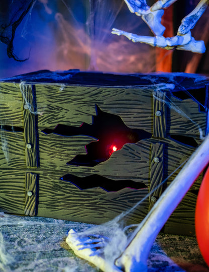 Svetlo a zvuková hrudník so skrytým stvorením 46 x 30 cm