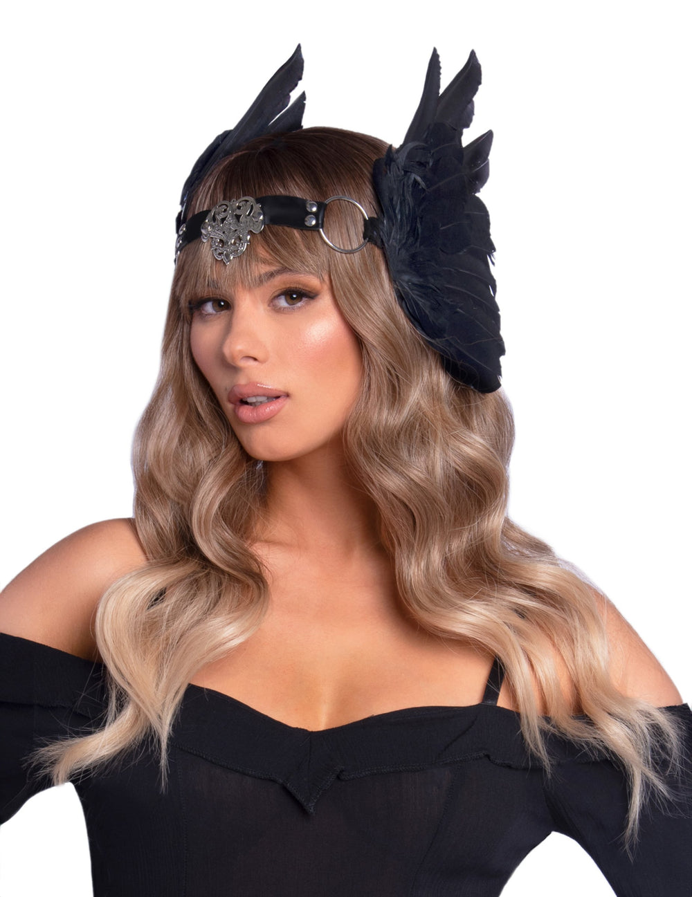 Gros plan sur les détails de la coiffe ailes d'ange luxe