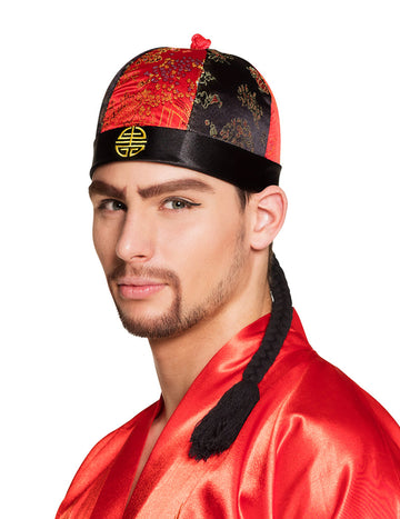 Čínska čiapka s vrkôtmi pre dospelých