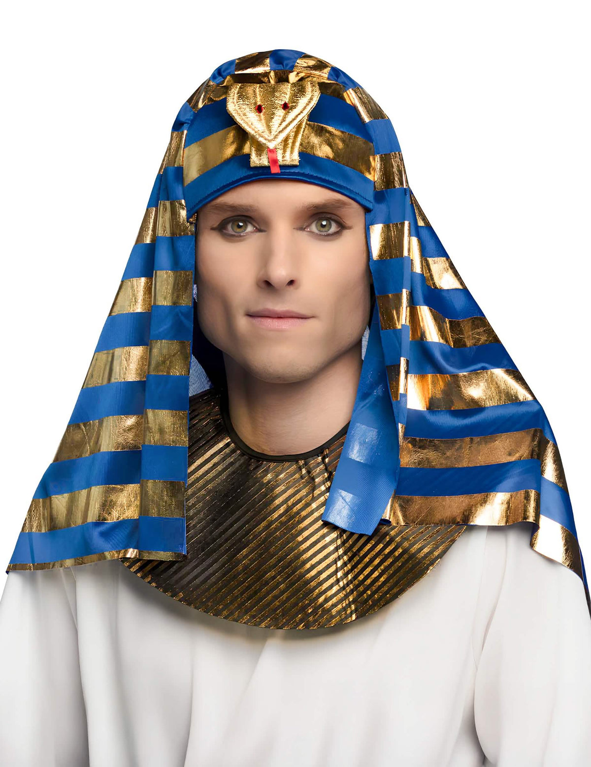 Coiffe de pharaon pour adulte bleu et doré