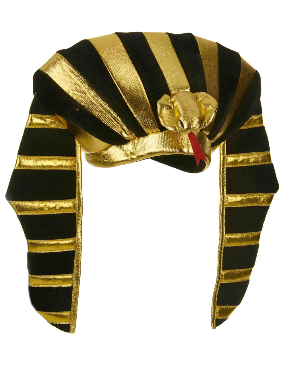 Pohľad spredu na egyptskú faraónsku čelenku